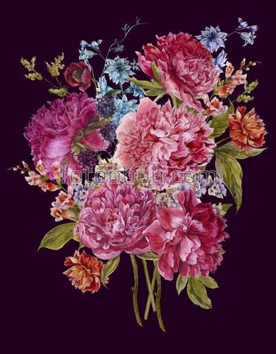 цветы, природа, букет, пионы