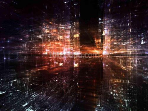 абстракция, лучи, квадраты, матрица