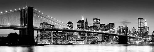 мост, небоскребы, вода, огни