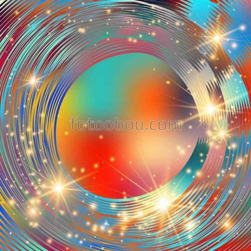 абстракция, круги, граффити, звезды, блики