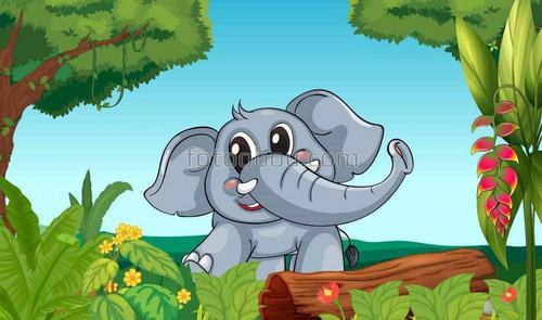 детские, природа, животные, слон, деревья, лес, лето