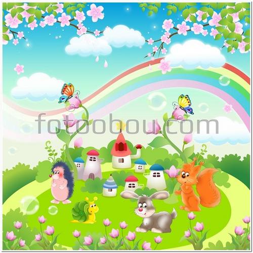 для детей, детские, животные, белочка, ежик, радуга