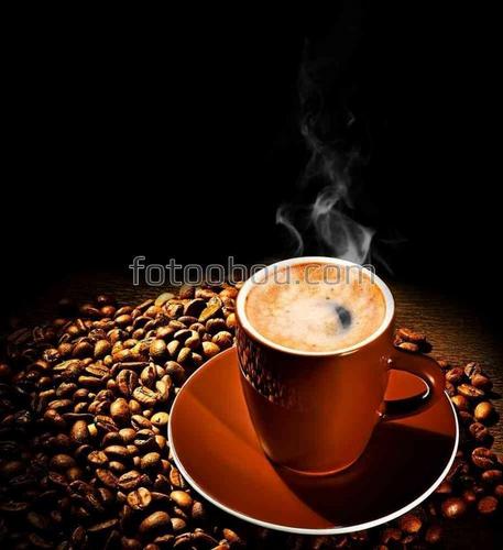 кофе, напиток, чашка, зерна, натюрморт