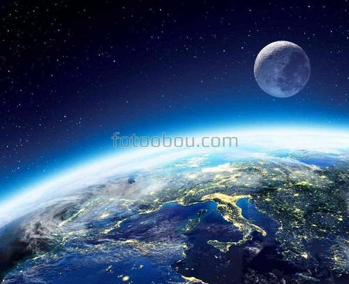 земля, луна, орбита, космос