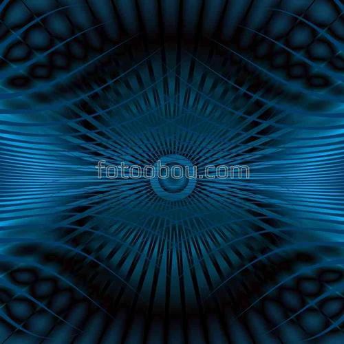 3D, абстракция, солнце, синие, тёмные