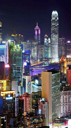 огни, фонари, цветные, дома, ночь