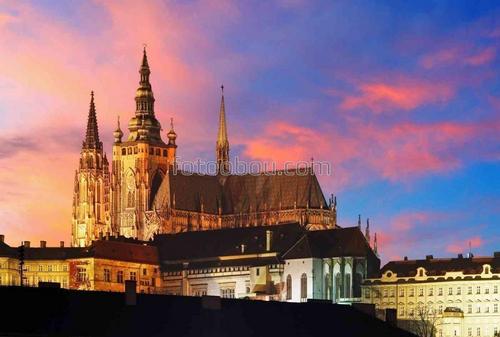 Архитектура, Прага, замки, старый город, закат