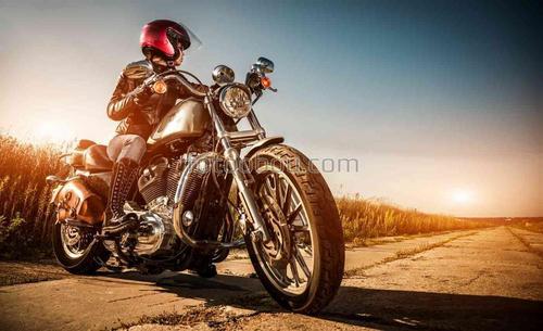 мотоцикл, техника, дорога, люди, девушка, природа