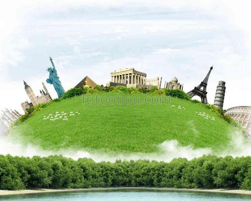 архитектура, города, природа, трава, озеро, путешествия