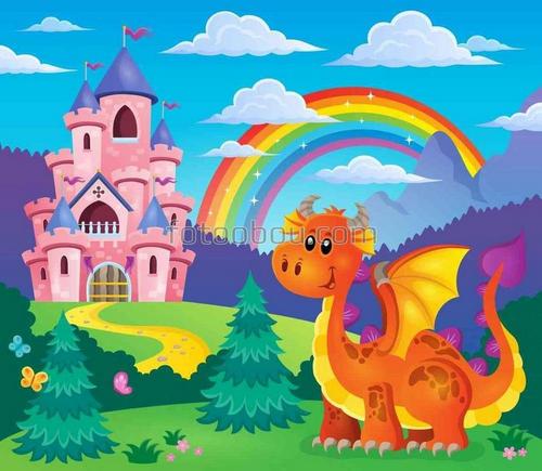 замок, сказка, дракон, для детей, мультфильм