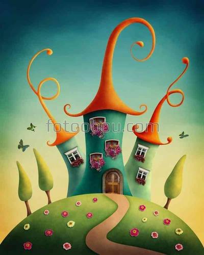 сказка, для детей, природа, поляна, домик