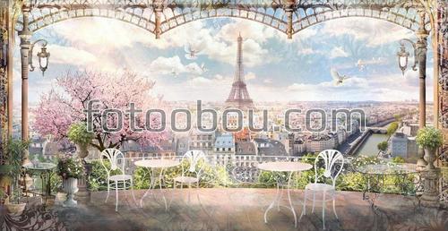 париж, эйфелева башня, франция, кафе, столики