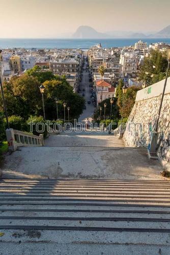 лестница, ступени, город, аллея, архитектура