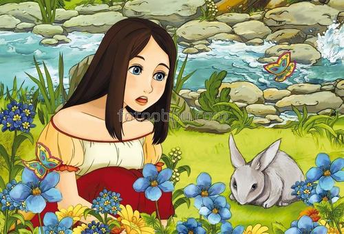 природа, принцесса, заяц, мультфильм, сказка