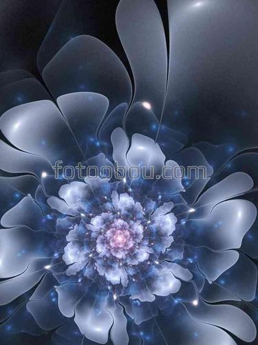 цветок, абстракция, синий, необычный, космос