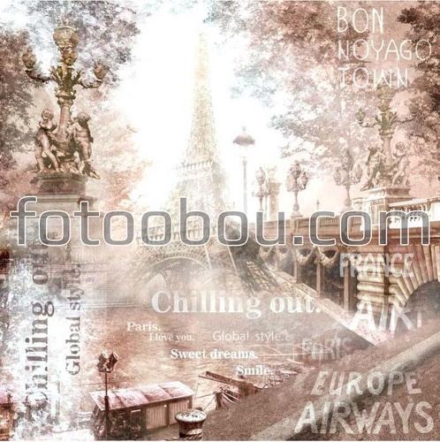 постер, париж, эйфелева башня, франция, абстракция