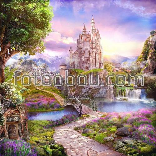 замок, для детей, мост, сказка, водопад