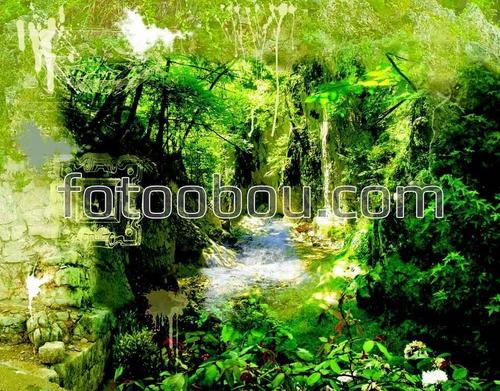 лес, природа, река, деревья