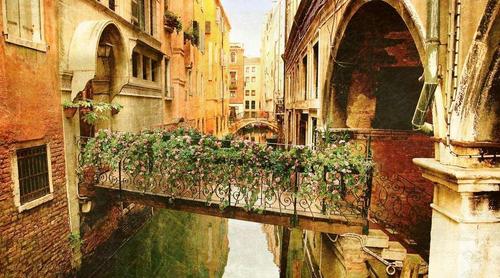 мост, вода, река, дома, желтый, арка