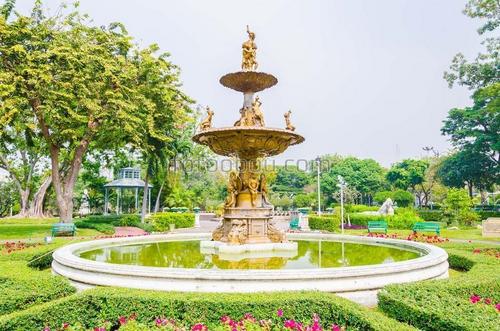 фонтан, сад, парк, природа, архитектура