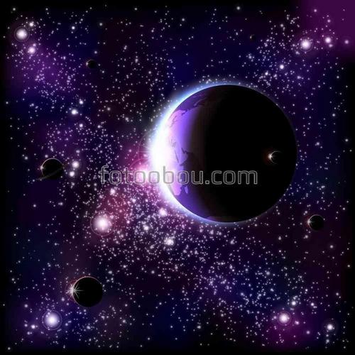 планеты, космос, земля, глобус, млечный путь