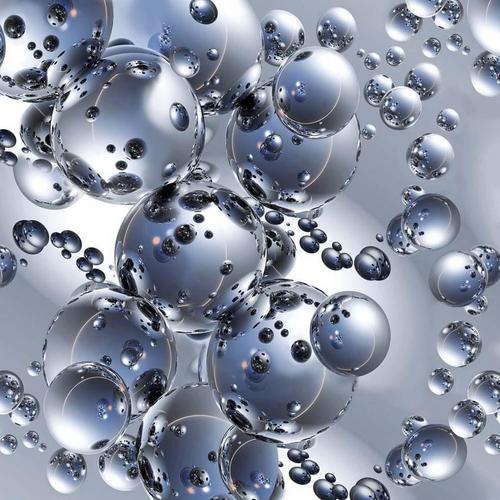 Серебряные, Шары, 3d, пузырьки