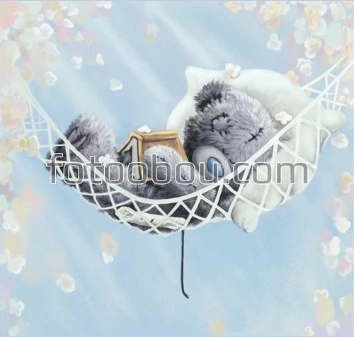 детские, мишка, цветы, гамак, сон