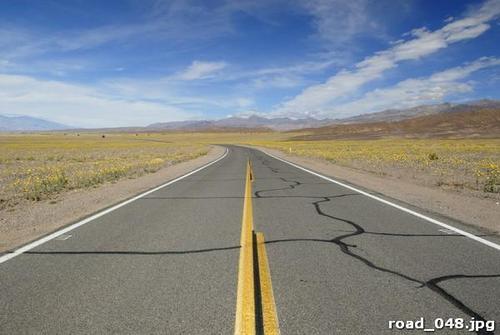 Желтая, стрела, дорога, небо, облака