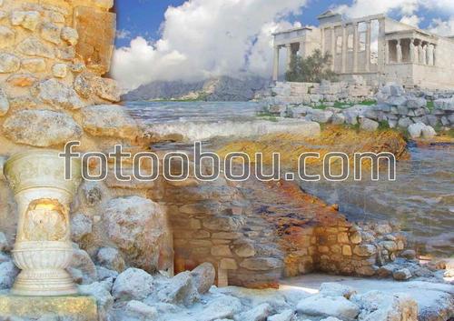 античность, колонны, старый город, руины, море