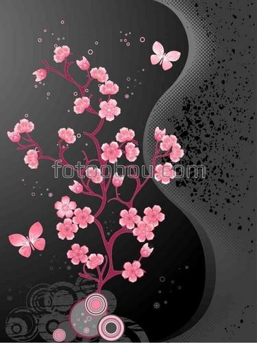 природа, сакура, вишня, цветы, ветка