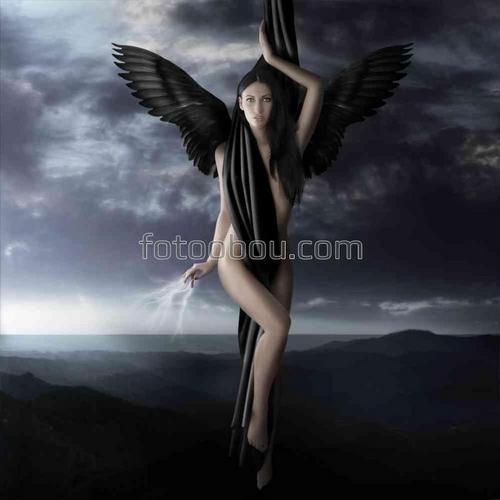 природа,ангел, девушка, крылья