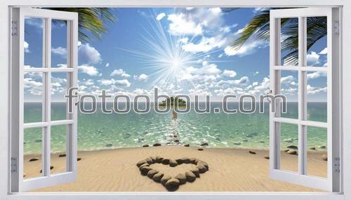 море, пляж, песок, вид из окна, остров