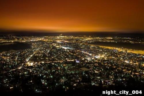 небо, оранжевое, город, дома, небоскребы