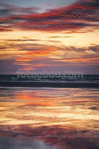 природа, море, закат, небо, облака, пляж, песок