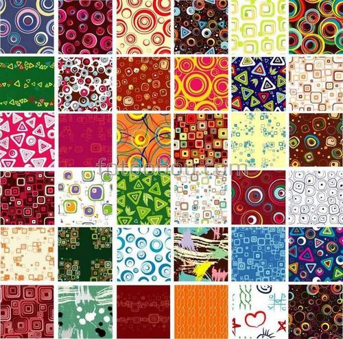 абстракция, плитка, круги, треугольники, квадраты