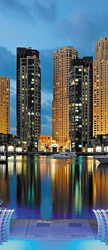 дома, вода, ночь, яхты, небо