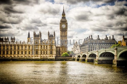 Лондон, биг-бен, мост,часы, замки, река,