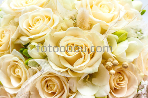 Свадебный букет, розы, цветы