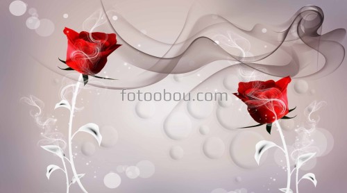 розы, дым, пар, шары, листья