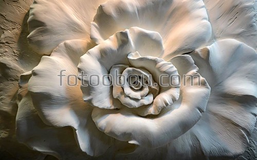 Роза барельеф, 3д, глина