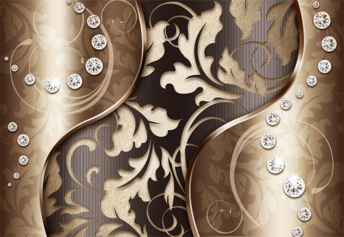 абстракция, стразы, стена, цветы