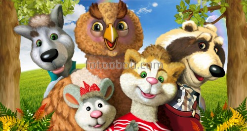 волк, медведь, птица, мышка, кот