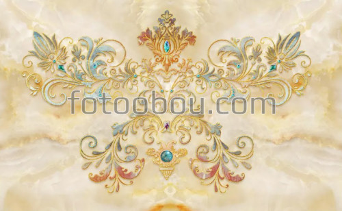 узор, стена, мрамор, золото