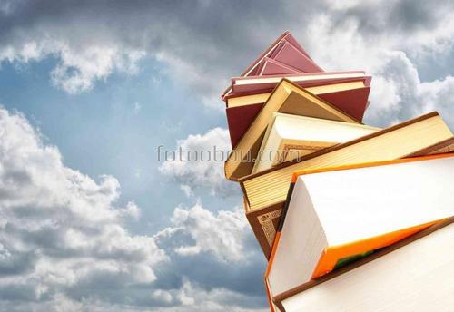 книги, небо, облака, знания, библиотека, природа