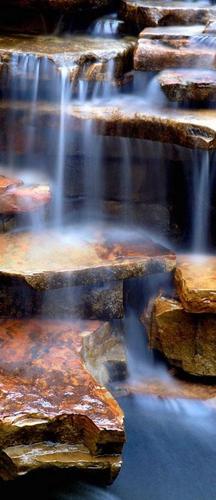 водопад, туман, дымка, камни