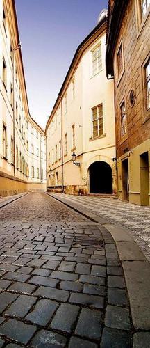 улица, дома, плитка, небо