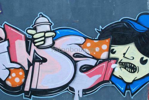 стена, граффити, лицо, искусство, живопись