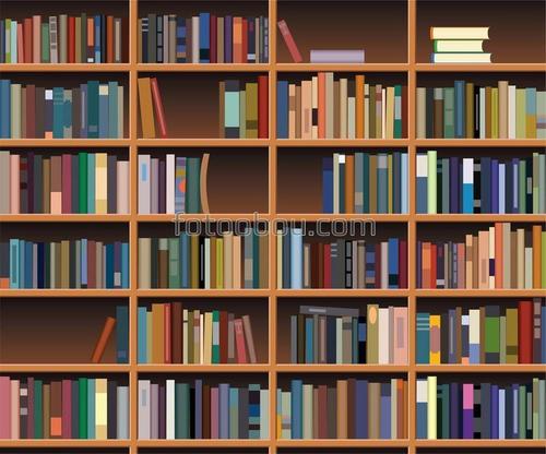 Библиотека, полки, кники