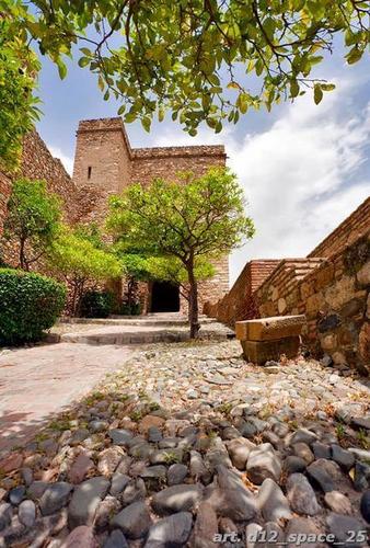 камни, дорога, крепость, дерево