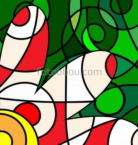 абстракция, геометрия, линия, фигура, цветы